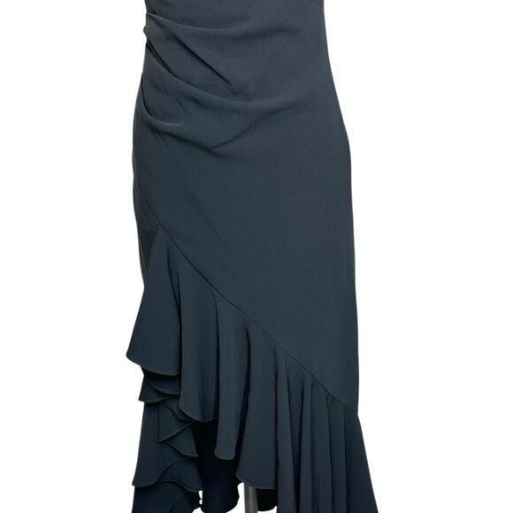 Cinq a sept Gramercy Black Strapless Ruffle Midi Dress| Size 4 - Picture 8 of 12